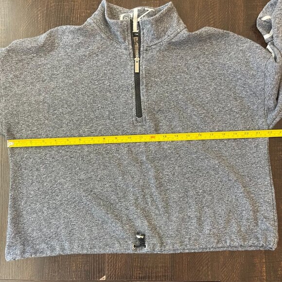 Calvin Klein Gray Quarter Zip Cropped Pullover Sweatshirt Size L - Picture 3 of 6